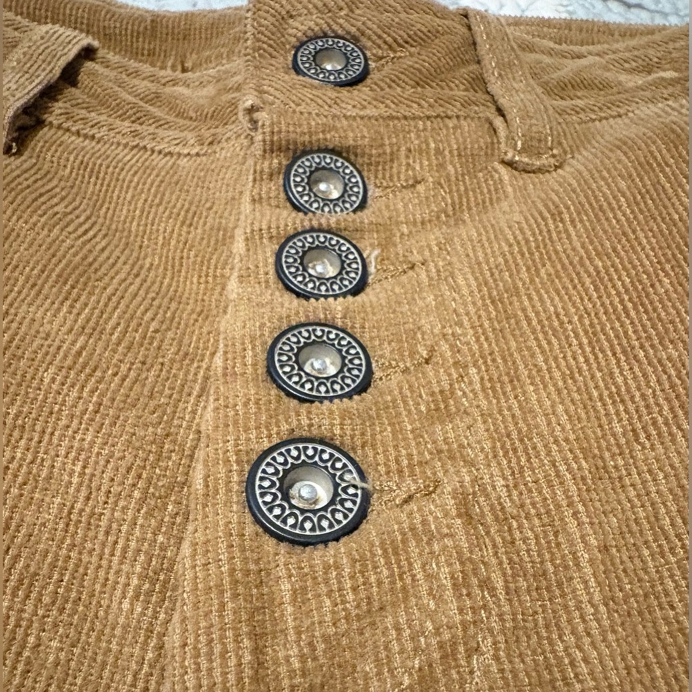 Boundless North Soft Stretchy Corduroy Pants w Distinct Button Fly & Raw Hem S28 - Picture 6 of 12